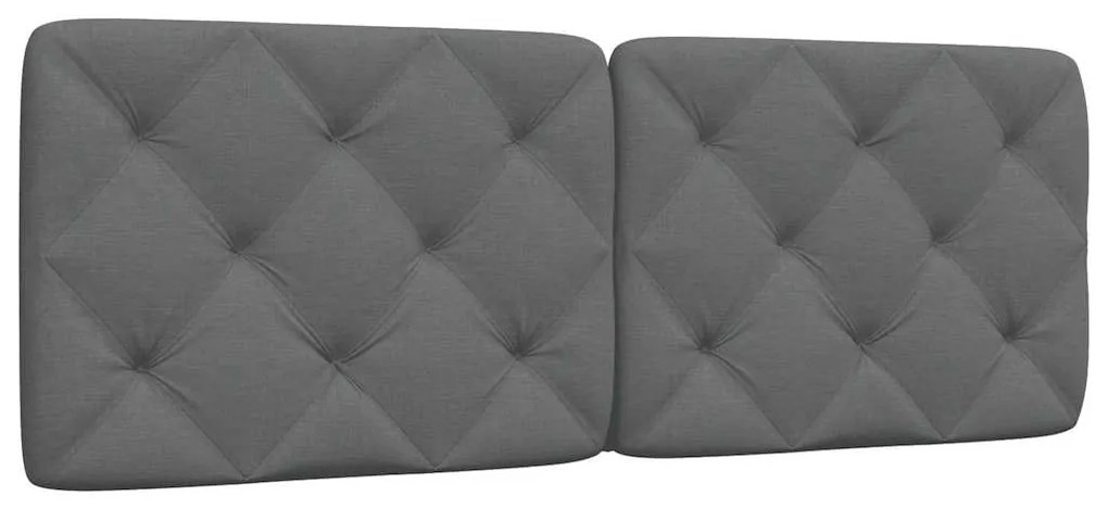 vidaXL Almofadão de cabeceira 120 cm tecido cinzento-escuro