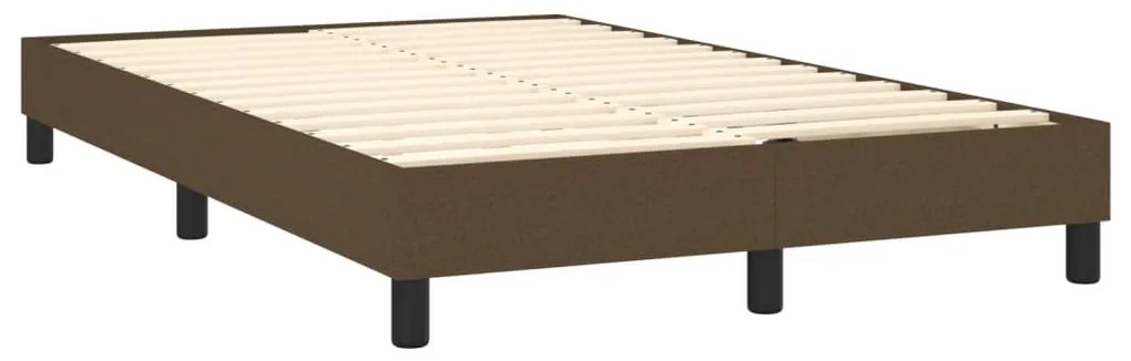 Cama box spring c/ colchão/LED 120x190cm tecido castanho-escuro