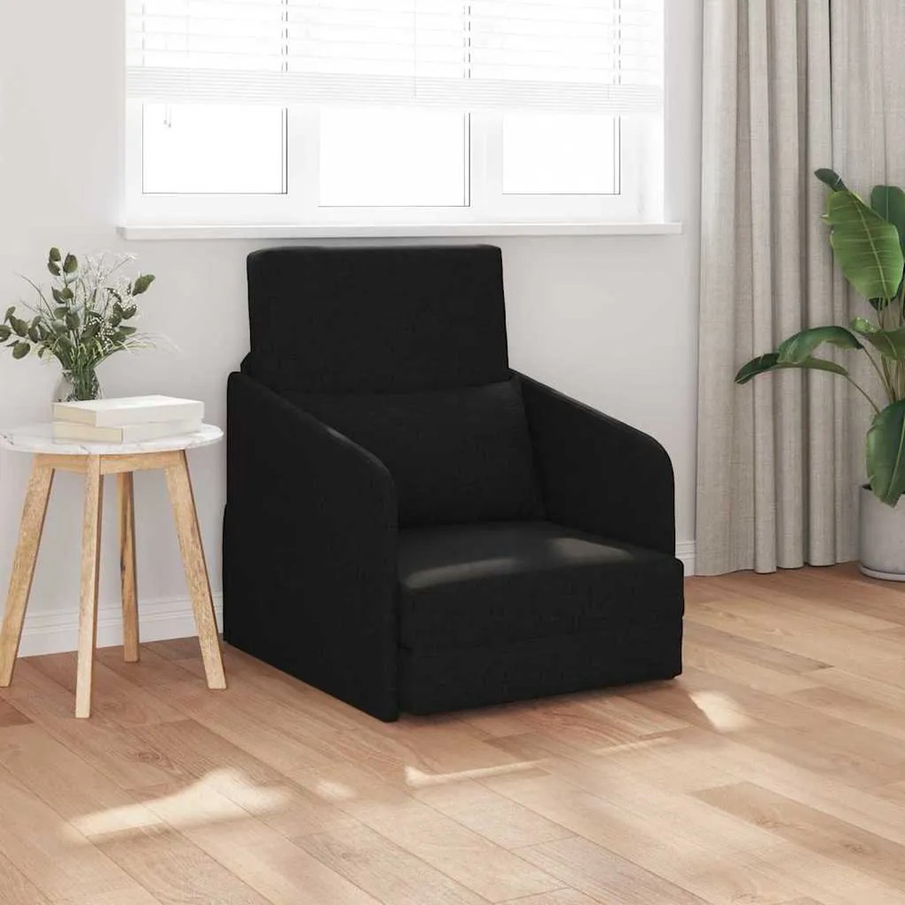 vidaXL Sofá-Cama Preto 65 x 80 x 83 cm tecido