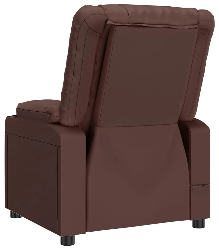 Poltrona de massagens elétrica couro artificial castanho