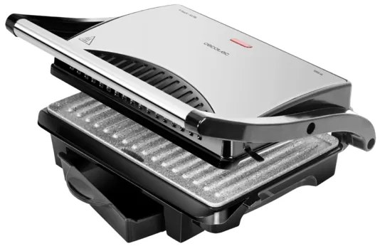 Grelhador elétrico com revestimento antiaderente RockStone Rock'nGrill 1000. 1000 W,, placa superior flutuante, Bandeja recolhe-gorduras, 25,5 x 29,5