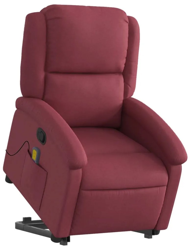 Poltrona de massagens reclin. elevatória tecido vermelho tinto