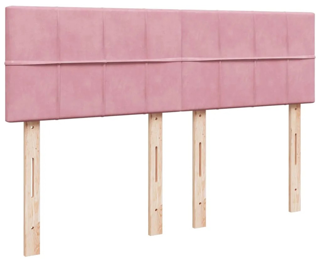Cama com molas/colchão 140x200 cm veludo rosa-escuro