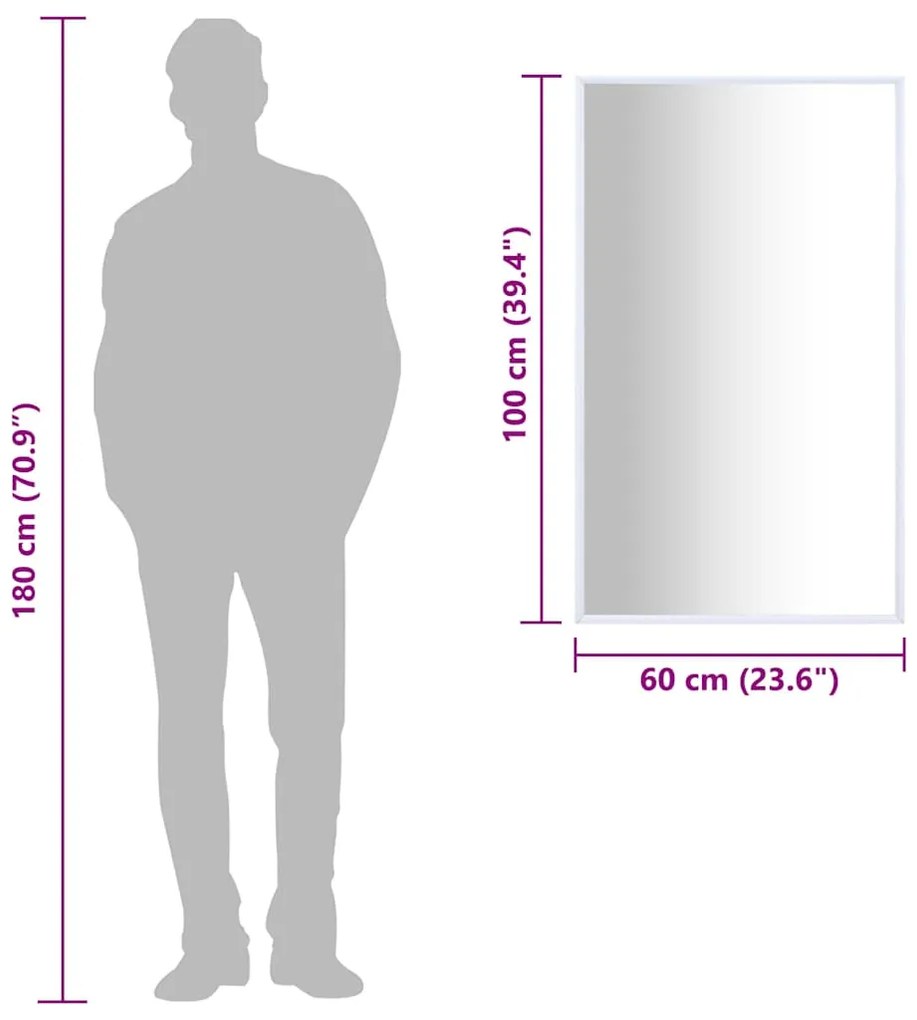 Espelho 100x60 cm branco