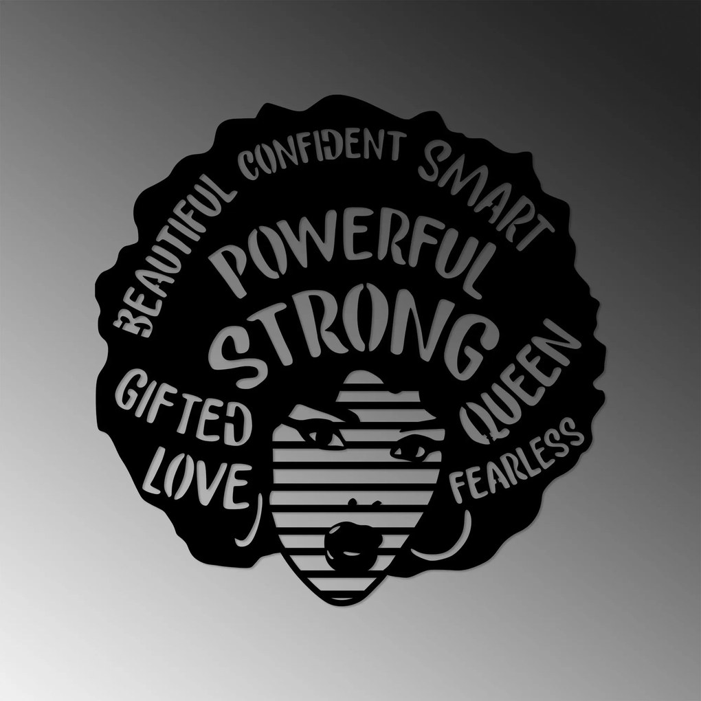 Acessório Decorativo de Parede Powerful – Preto – 70 x 70 cm