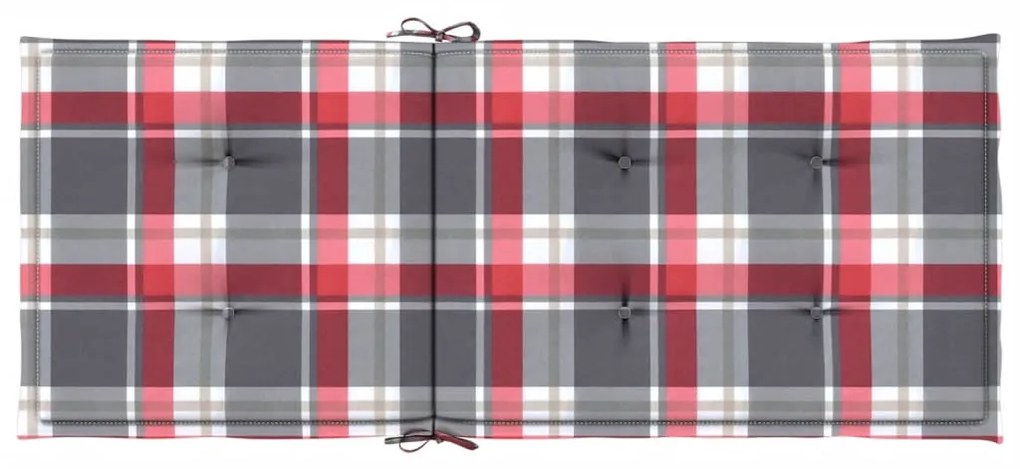 Almofadões cadeiras altas de jardim 4pcs tecido xadrez vermelho