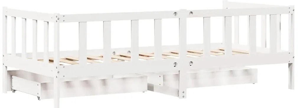 Sofá-cama com gavetas 80x200 cm madeira de pinho maciça