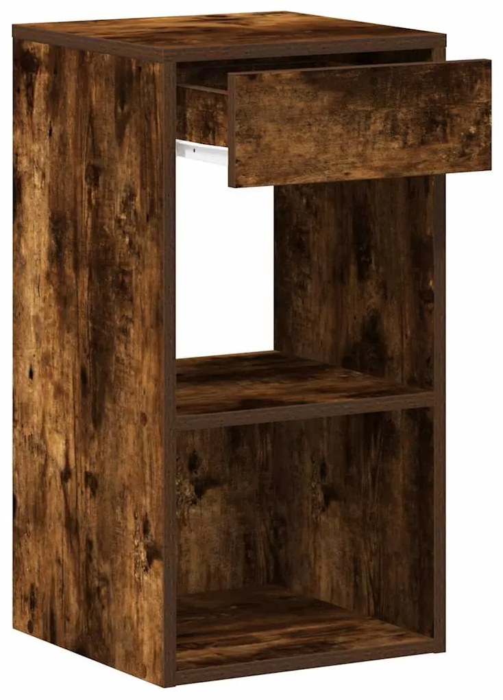 Mesa de cabeceira com gaveta 35x34x66,5 cm carvalho fumado