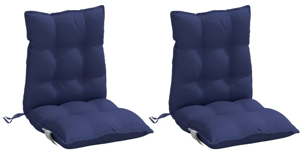 Almofadões p/ cadeira encosto baixo 2 pcs tecido azul-marinho