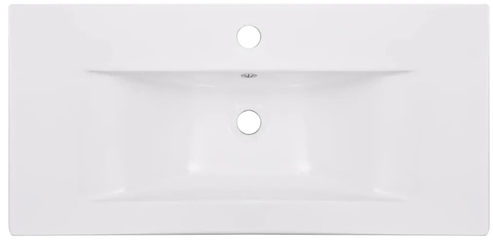Lavatório embutido 81x39,5x18,5 cm cerâmica branco