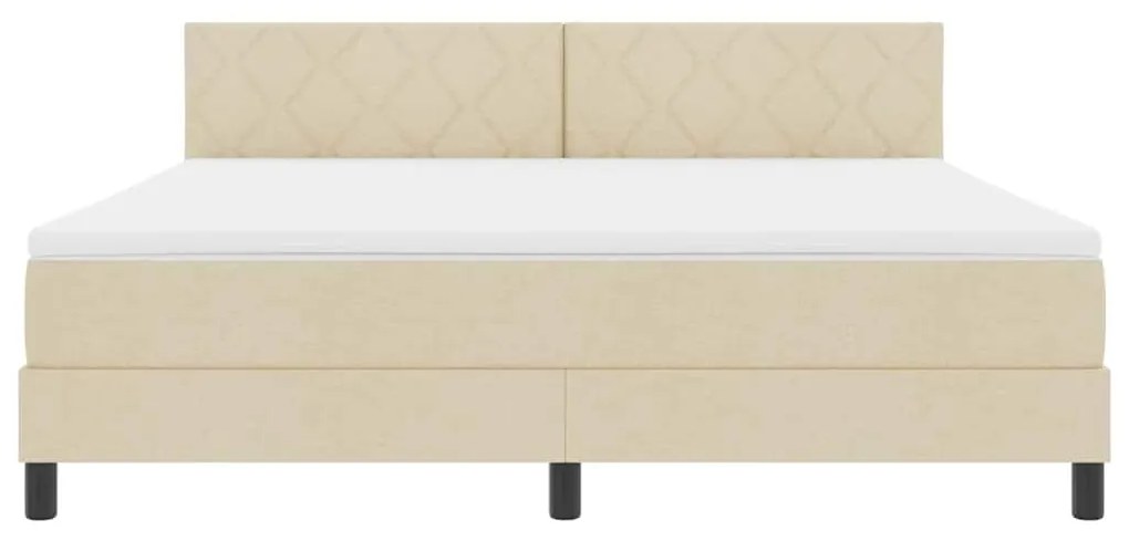 Cama Box com Colchão &amp; LED Creme 180x200 cm Tecido