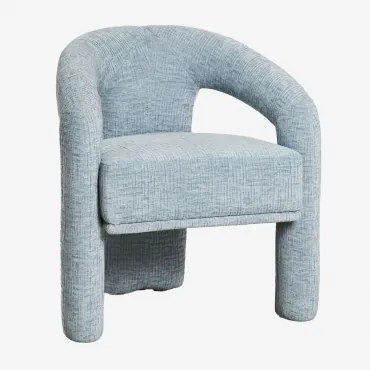Pack De 4 Cadeiras De Jantar Estofadas Greca Chenille Azul Céu - Sklum