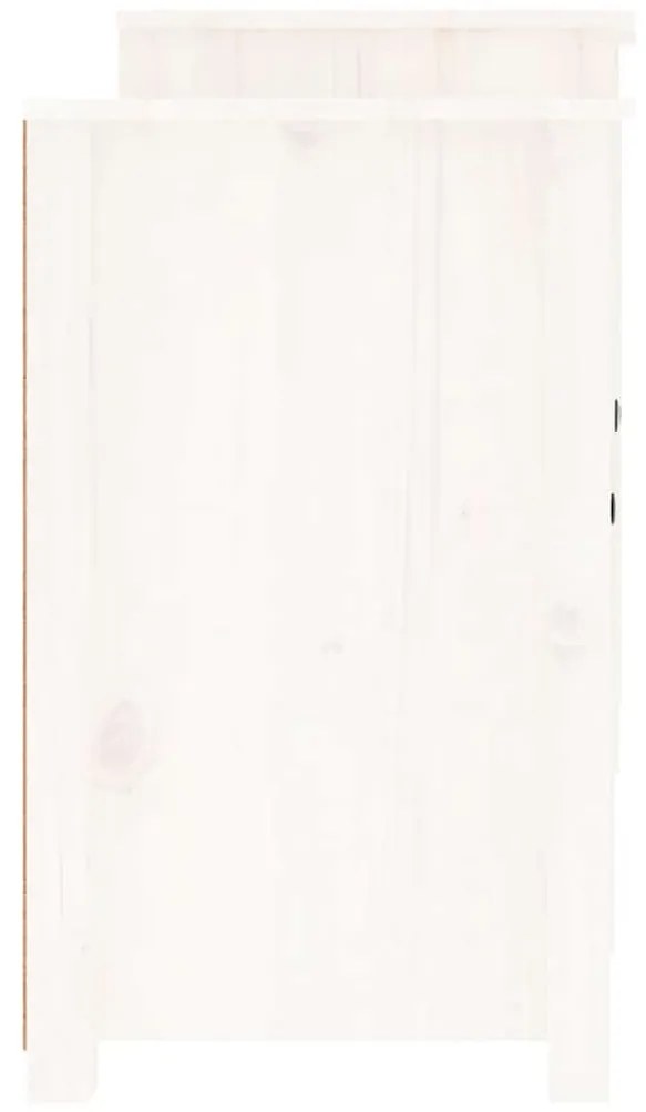 Aparador 164x37x68 cm madeira de pinho maciça branco