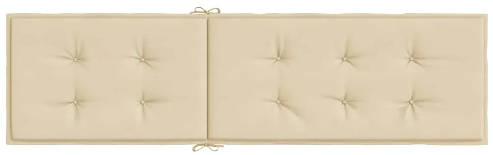 Almofadão para cadeira de terraço (75+105)x50x4 cm bege