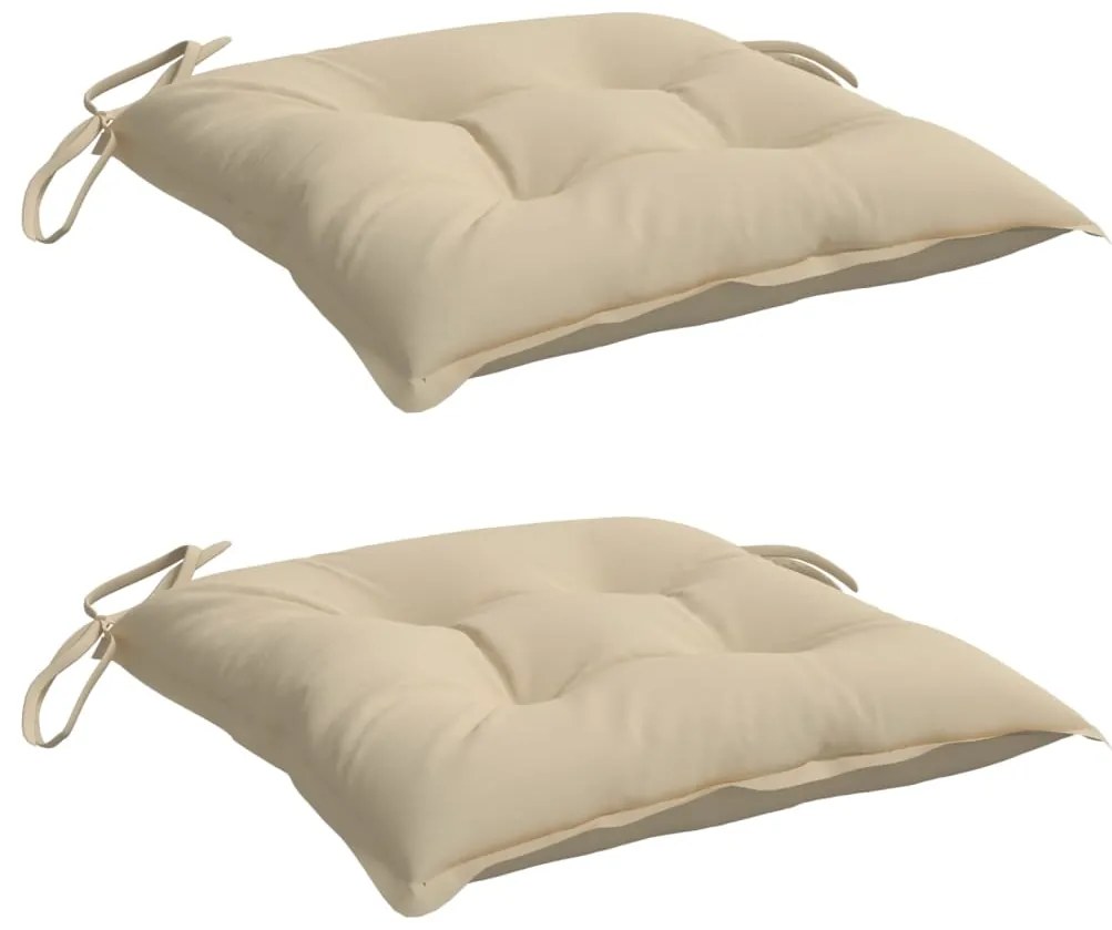 Almofadões de cadeira 2 pcs 40x40x7 cm tecido oxford bege