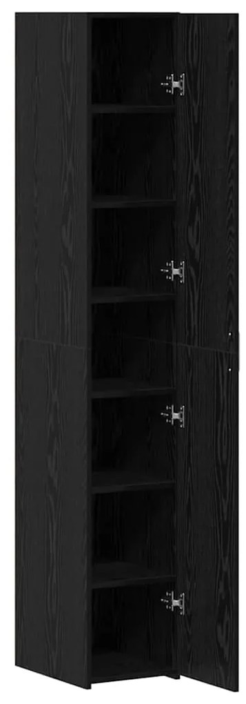 Armário Alto Carvalho Preto 30x42.5x185 cm Madeira de Engenharia