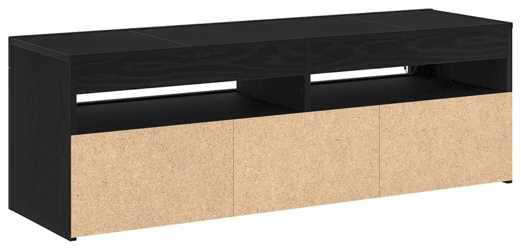 Estante para TV vidaXL com LED Carvalho Preto 120x35x40 cm Madeira de