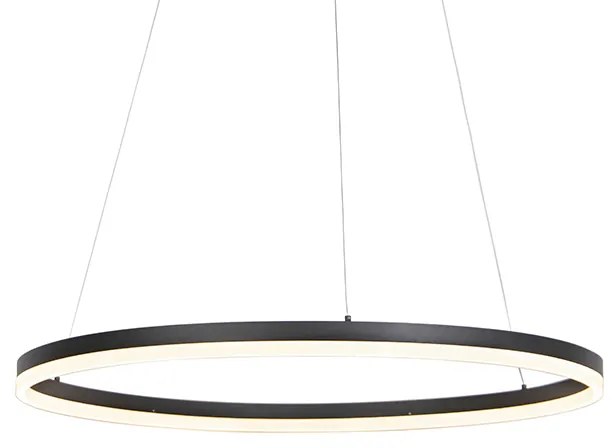 Candeeiro de suspensão design preto 80 cm com LED regulável em 3 níveis - Anello