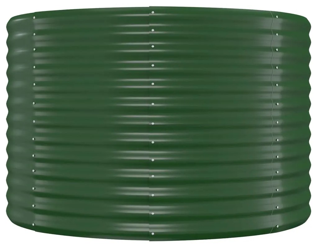Canteiro elevado jardim 175x100x68 cm aço revestido a pó verde