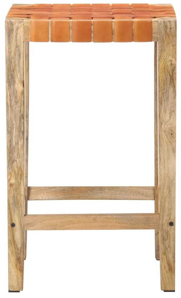 Bancos de bar 2 pcs couro genuíno 75 cm castanho