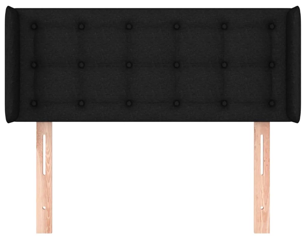 Cabeceira de cama c/ abas tecido 83x16x78/88 cm preto
