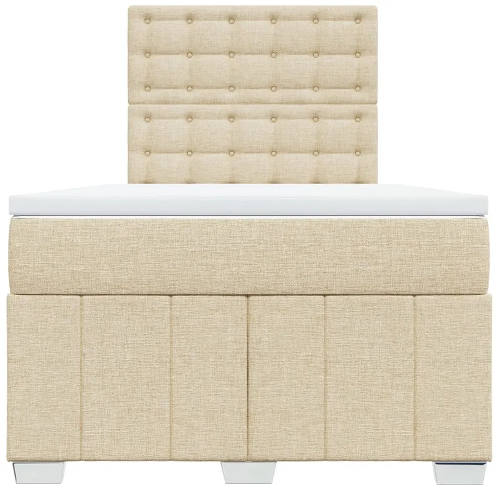 Cama com molas/colchão 120x200 cm tecido cor creme