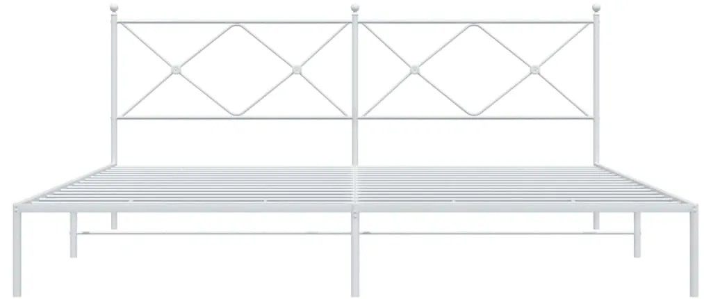 Estrutura de cama com cabeceira 200x200 cm metal branco