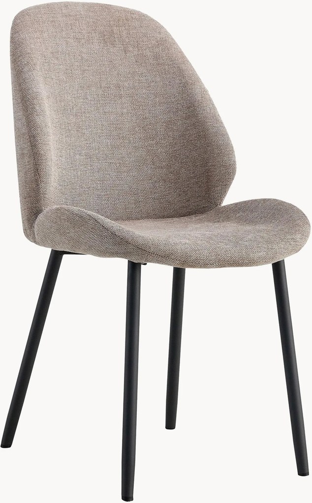 Cadeiras de jantar estofadas com pernas de metal Monte Carlo, conjunto de 2