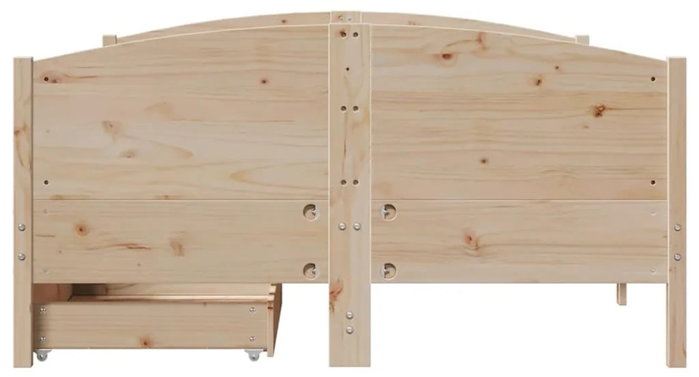 Cama sem colchão 140x190 cm madeira de pinho maciça
