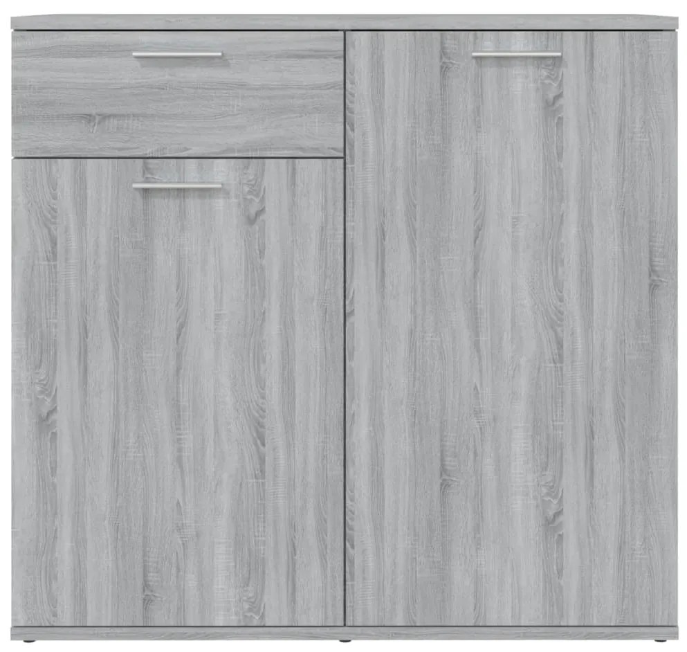 Aparador 80x36x75 cm madeira processada cor cinzento sonoma