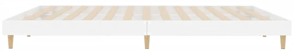 Estrutura de cama 200x200 cm derivados madeira branco brilhante