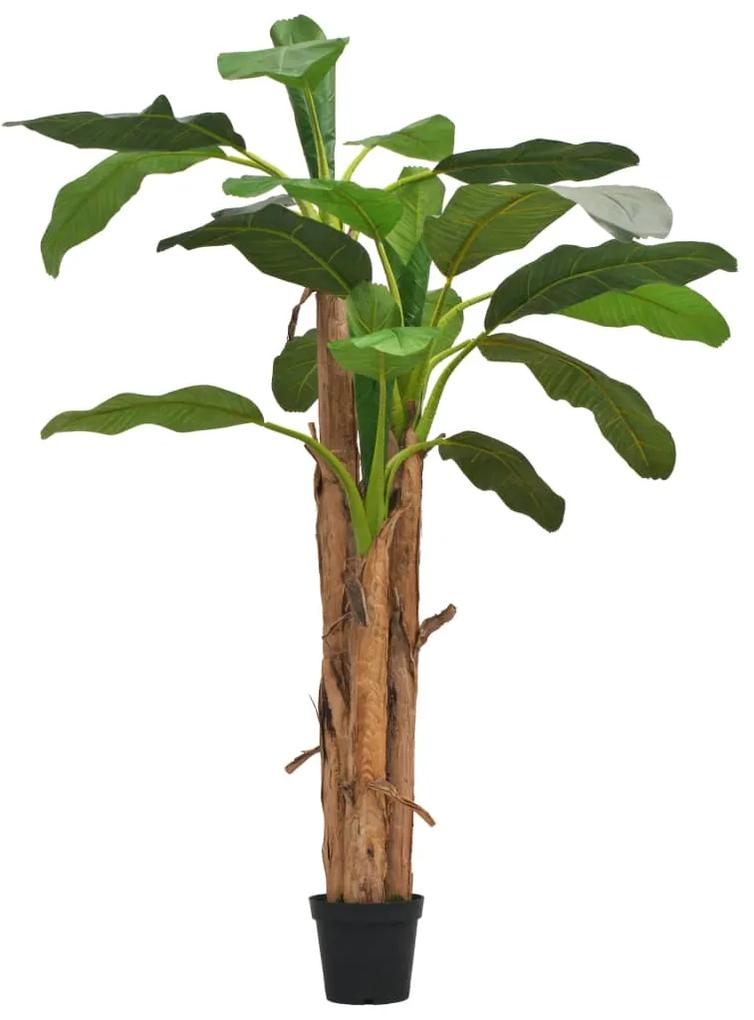 245948 vidaXL Árvore bananeira artificial com vaso 250 cm verde