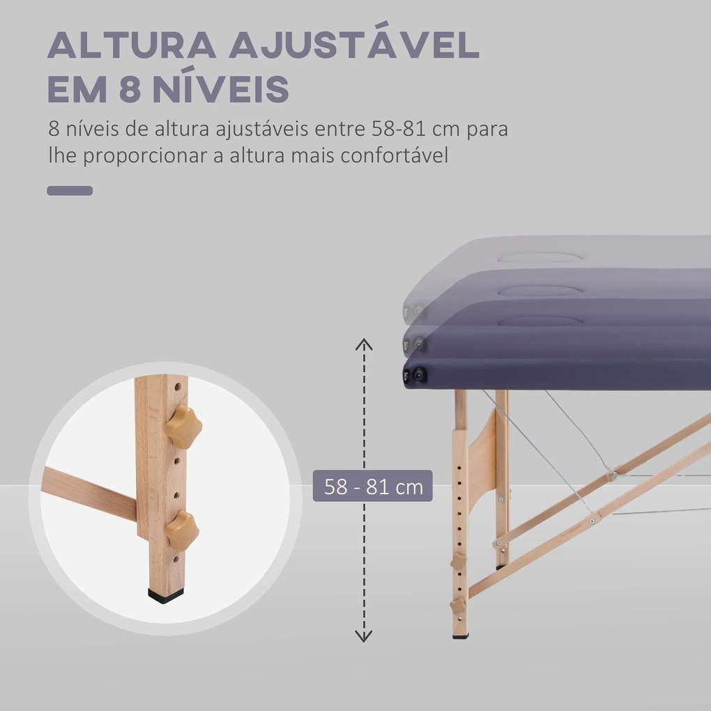 Marquesa de Massagem Dobrável Mesa de Massagem Portátil com Apoio para