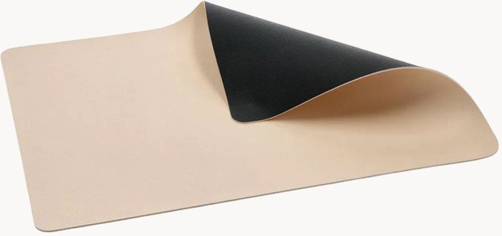 Individuais de mesa reversíveis preto, conjunto de 4