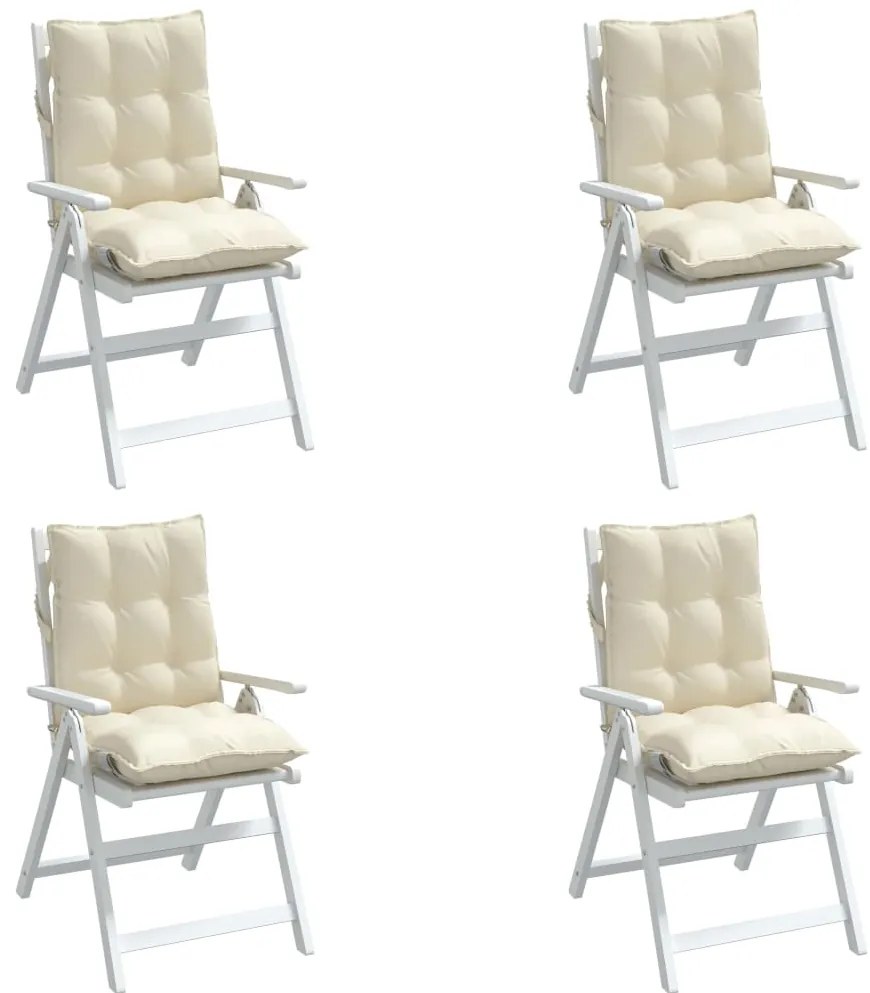 Almofadões cadeira encosto baixo 4 pcs tecido oxford creme