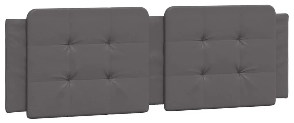 Estrutura de cama c/ luzes LED 160x200cm couro artificial cinza