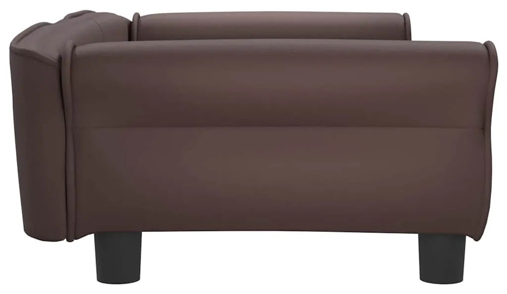 Cama para cães 95x55x30 cm couro artificial castanho