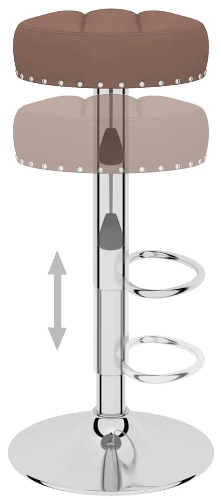Bancos de bar 2 pcs tecido castanho
