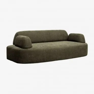Sofá Modular De 2 Lugares Com Braço Estofado Giorgia Tecido Verde Exército - Sklum