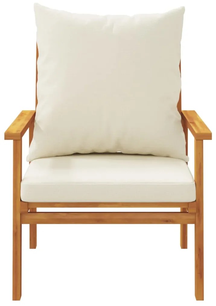 3 pcs conjunto lounge de jardim c/ almofadões acácia maciça