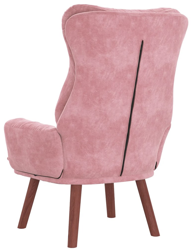 Cadeira Relaxante Veludo Rosa