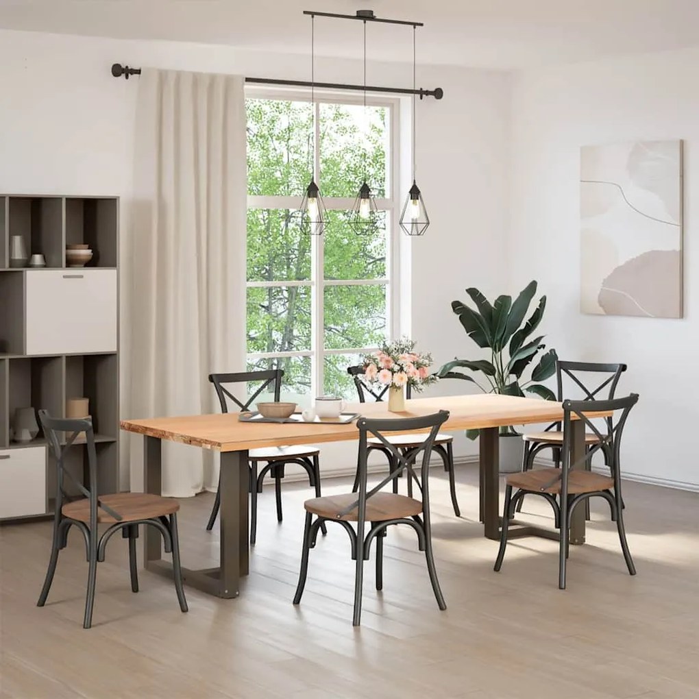 Pés de mesa de jantar em forma de T, 2 peças, preto, 80x35x(72-73) cm,