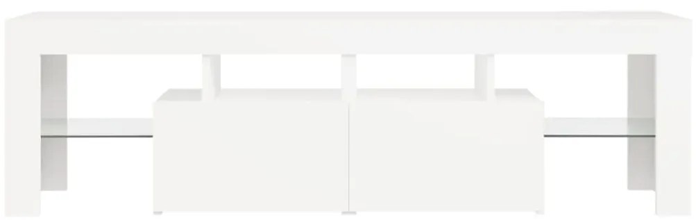 Móvel de TV com luzes LED 140x36,5x40 cm branco
