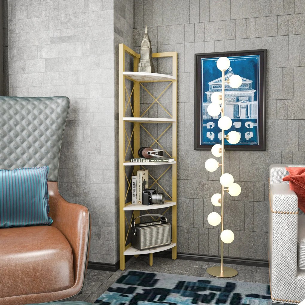 Estante Remo – Dourada – 30,5 cm x 33 cm x 160 cm