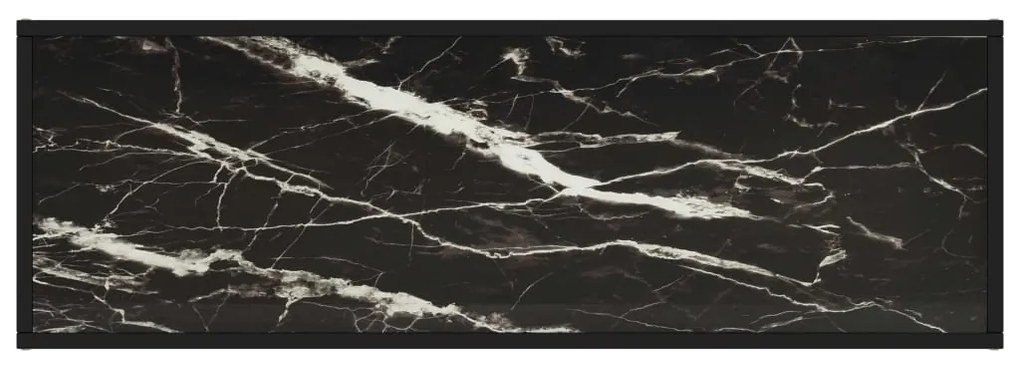 Móvel de TV 120x40x40 cm vidro mármore preto