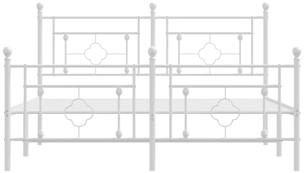 Estrutura de cama com cabeceira e pés 150x200 cm metal branco