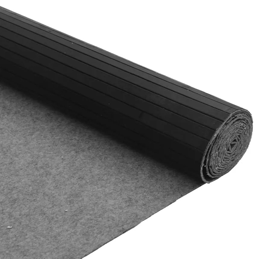 Tapete retangular 80x500 cm bambu preto