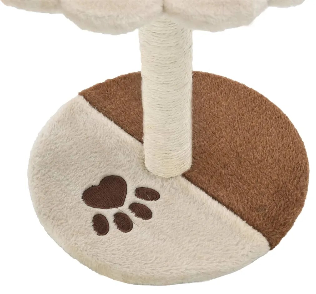 Árvore p/ gatos c/postes arranhadores sisal 40 cm bege/castanho