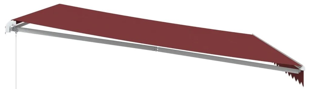 Toldo retrátil manual com luz LED 450x350 cm bordô