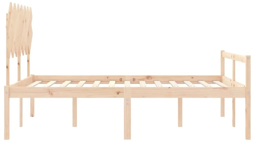 Cama para idosos com cabeceira 140x200 cm madeira maciça